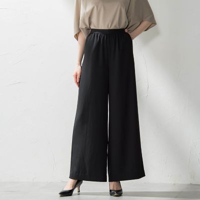 【大きいサイズ】キレリワイドパンツ≪洗濯機で洗える≫