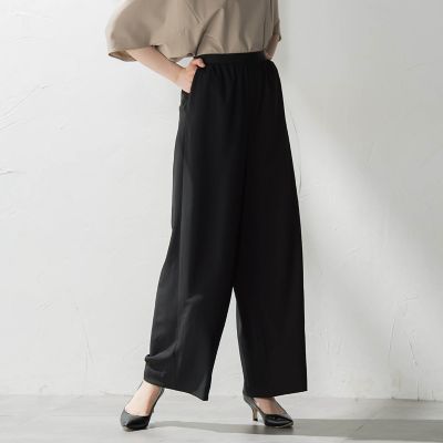 【大きいサイズ】キレリワイドパンツ≪洗濯機で洗える≫