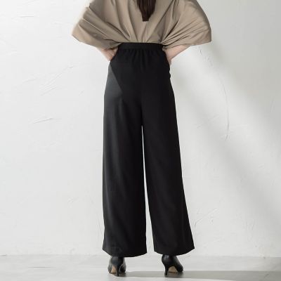 【大きいサイズ】キレリワイドパンツ≪洗濯機で洗える≫
