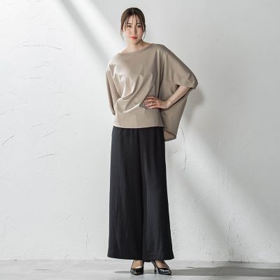 【大きいサイズ】キレリワイドパンツ≪洗濯機で洗える≫