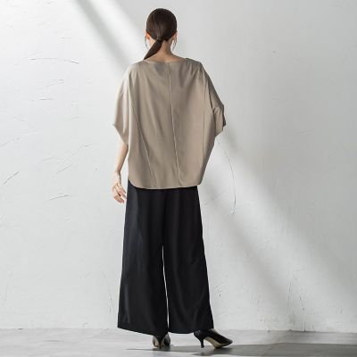 【大きいサイズ】キレリワイドパンツ≪洗濯機で洗える≫