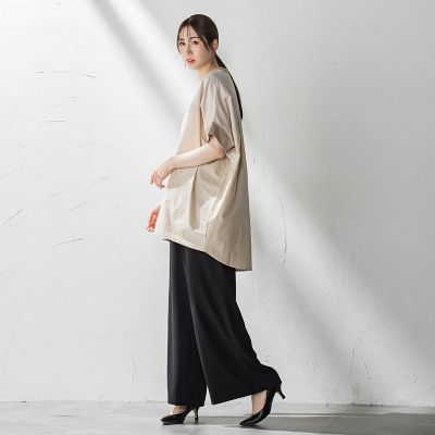 【大きいサイズ】キレリワイドパンツ≪洗濯機で洗える≫