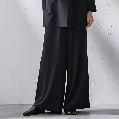 【大きいサイズ】キレリワイドパンツ≪洗濯機で洗える≫