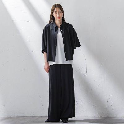 【大きいサイズ】キレリワイドパンツ≪洗濯機で洗える≫