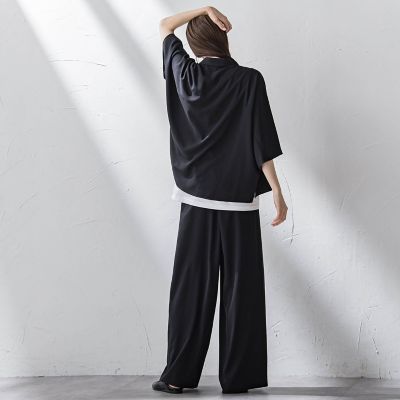 【大きいサイズ】キレリワイドパンツ≪洗濯機で洗える≫