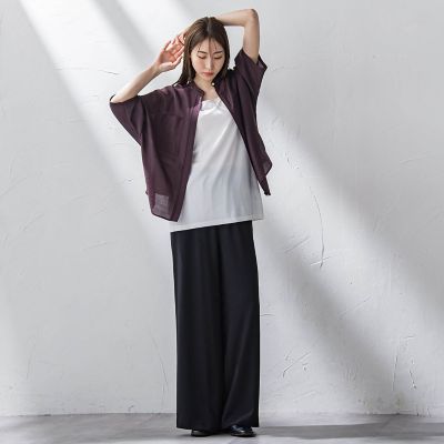 【大きいサイズ】キレリワイドパンツ≪洗濯機で洗える≫
