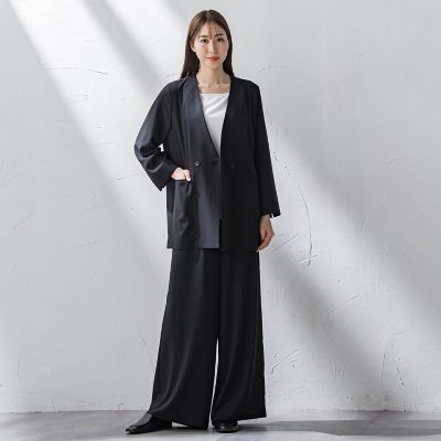【大きいサイズ】キレリワイドパンツ≪洗濯機で洗える≫