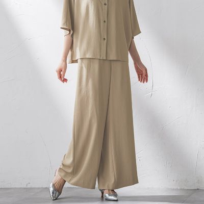 【大きいサイズ】キレリワイドパンツ≪洗濯機で洗える≫