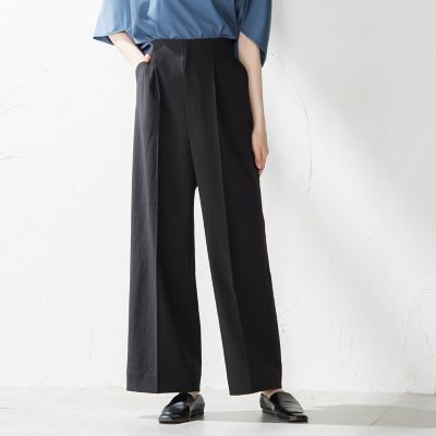 【SALE】【送料無料】la.f...（Women/大きいサイズ）/ラ エフ L（大きいサイズ）ドライシャンタンワイドパンツ&#8810;洗濯機で洗える&#8811; 04ブラック パンツ・ズボン【三越伊勢丹/公式】