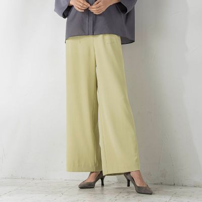 【SALE】【送料無料】la.f...（Women/大きいサイズ）/ラ エフ L（大きいサイズ）パッチポケットワイドパンツ&#8810;洗濯機で洗える&#8811; 08イエロー パンツ・ズボン【三越伊勢丹/公式】