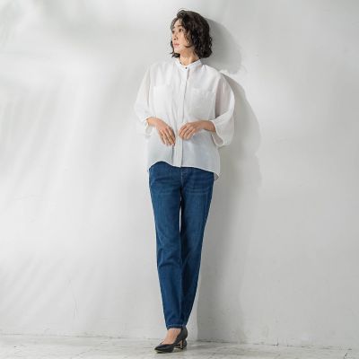 【大きいサイズ】【ｂｉｙｏｒｉ】”しゃがんでも走っても、ノンストレス”デニムレギパン≪洗濯機で洗える≫