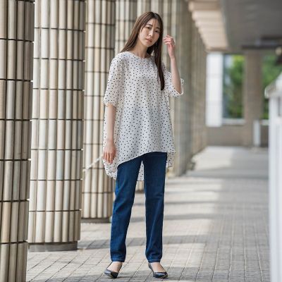 【大きいサイズ】【ｂｉｙｏｒｉ】”しゃがんでも走っても、ノンストレス”デニムレギパン≪洗濯機で洗える≫