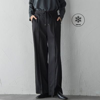 【送料無料】la.f...（Women/大きいサイズ）/ラ エフ L（大きいサイズ）【WEB限定/大きいサイズ】デニム見えシャンブレーワイドパンツ&#8810;洗濯機で洗える&#8811; 04ブラック パンツ・ズボン【三越伊勢丹/公式】