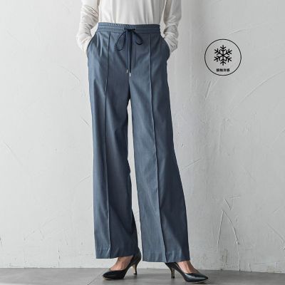 ＜la.f...（Women/大きいサイズ）＞【ＷＥＢ限定／大きいサイズ】デニム見えシャンブレーワイドパンツ≪洗濯機で洗える≫