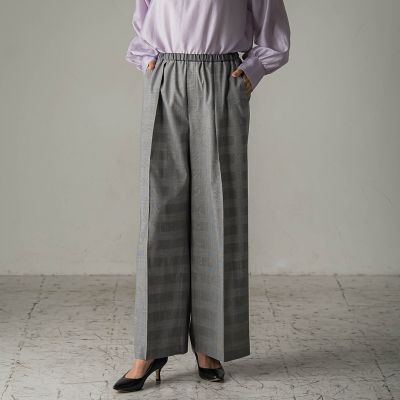 【送料無料】la.f...（Women/大きいサイズ）/ラ エフ L（大きいサイズ）グレンチェックパンツ&#8810;洗濯機で洗える&#8811; 24ブラック系その他 パンツ・ズボン【三越伊勢丹/公式】