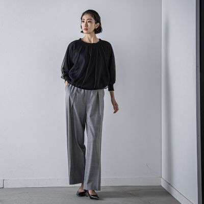 大きいサイズ】グレンチェックパンツ≪洗濯機で洗える≫ | la.f