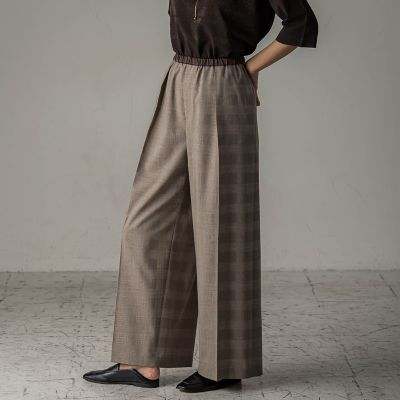 大きいサイズ】グレンチェックパンツ≪洗濯機で洗える≫ | la.f