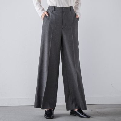 【送料無料】la.f...（Women/大きいサイズ）/ラ エフ L（大きいサイズ）キラメキストレッチワイドパンツ&#8810;洗濯機で洗える&#8811; 04ブラック パンツ・ズボン【三越伊勢丹/公式】