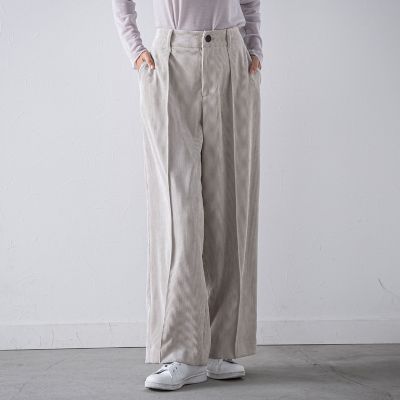 大きいサイズ】コーデュロイワイドパンツ≪洗濯機で洗える