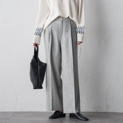 ＜la.f...（Women/大きいサイズ）＞【大きいサイズ】ウールラメシャンブレーパンツ