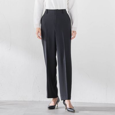 大きいサイズ】ハイストレッチカルゼストレートパンツ | la.f