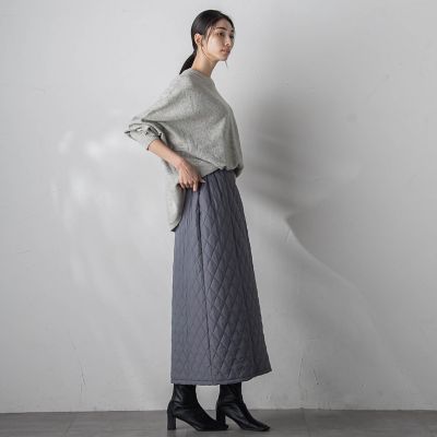 【大きいサイズ】キルトタフタスカート≪洗濯機で洗える≫