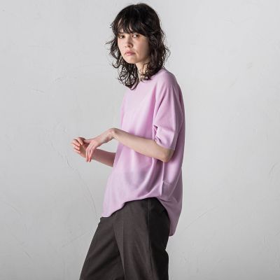 【大きいサイズ】ドルマンスリーブ半袖ニット≪手洗い可能／吸放湿性≫