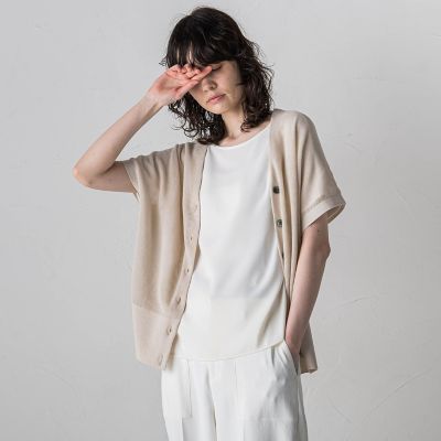 【大きいサイズ】片畦サマーニットジレ≪手洗い可能／防しわ≫