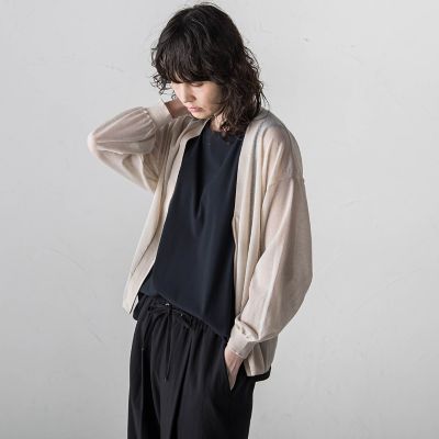 【大きいサイズ】ジップブルゾン風カーディガン≪手洗い可能／防しわ≫