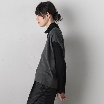 【大きいサイズ】Ｖネックニットジレ≪手洗い可能≫