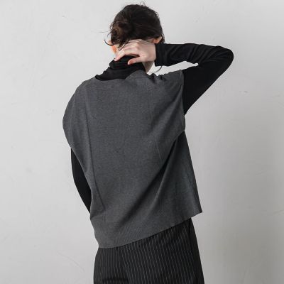 【大きいサイズ】Ｖネックニットジレ≪手洗い可能≫