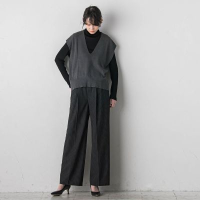 【大きいサイズ】Ｖネックニットジレ≪手洗い可能≫