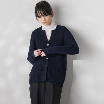 大きいサイズ】KARLKARLキーネックカーディガン≪手洗い可能