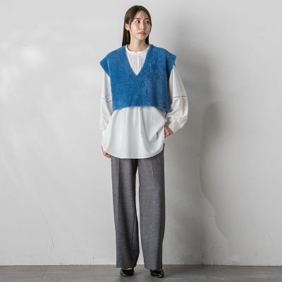 【大きいサイズ／カタログ掲載】シャギーニットベスト≪手洗い可能≫