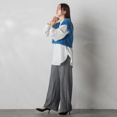 【大きいサイズ／カタログ掲載】シャギーニットベスト≪手洗い可能≫