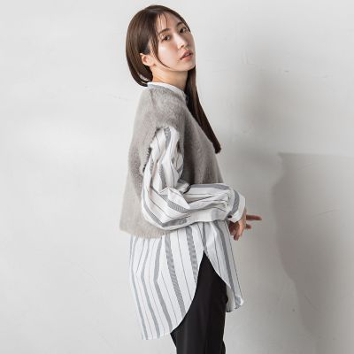 【大きいサイズ／カタログ掲載】シャギーニットベスト≪手洗い可能≫