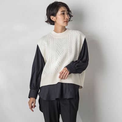 【大きいサイズ】ＨＡＭＩＬＴＯＮニットベスト≪手洗い可能≫