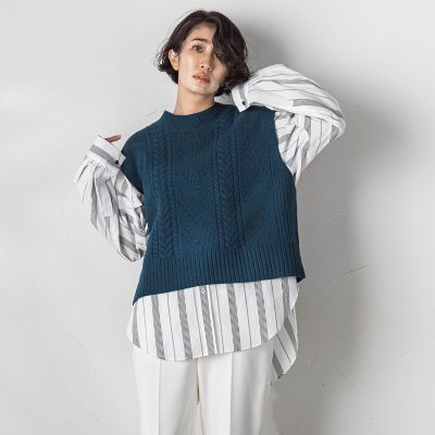 【大きいサイズ】ＨＡＭＩＬＴＯＮニットベスト≪手洗い可能≫