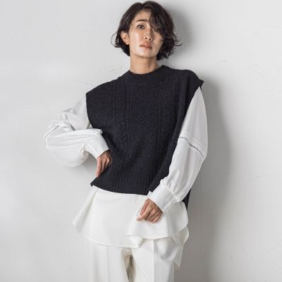 【大きいサイズ】ＨＡＭＩＬＴＯＮニットベスト≪手洗い可能≫