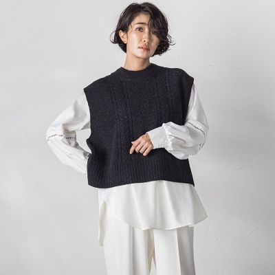 【大きいサイズ】ＨＡＭＩＬＴＯＮニットベスト≪手洗い可能≫