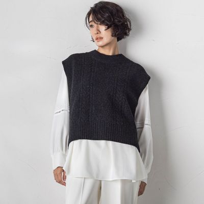 【大きいサイズ】ＨＡＭＩＬＴＯＮニットベスト≪手洗い可能≫