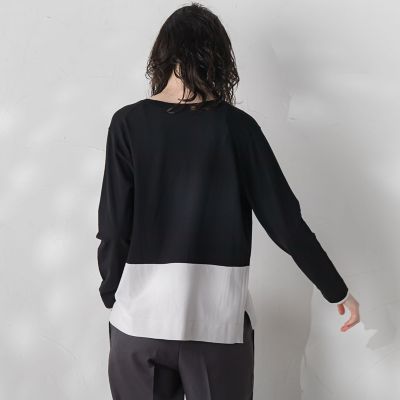 大きいサイズ】配色ブロッキングニット≪手洗い可能≫ | la.f