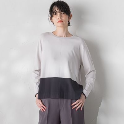 la.f...（Women/大きいサイズ）/ラ　エフ L （大きいサイズ） 【大きいサイズ】配色ブロッキングニット≪手洗い可能≫