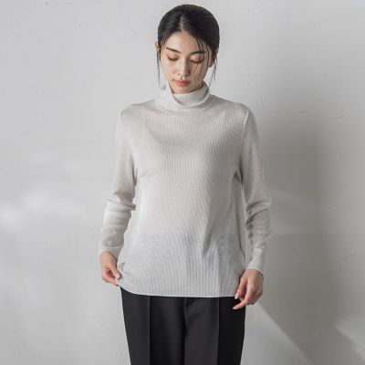 【大きいサイズ】ラメタートルニット≪手洗い可能≫