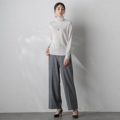 【大きいサイズ】ラメタートルニット≪手洗い可能≫