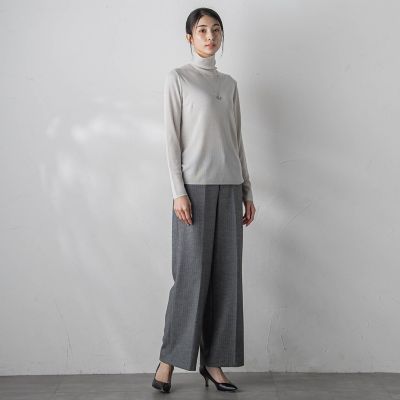 【大きいサイズ】ラメタートルニット≪手洗い可能≫