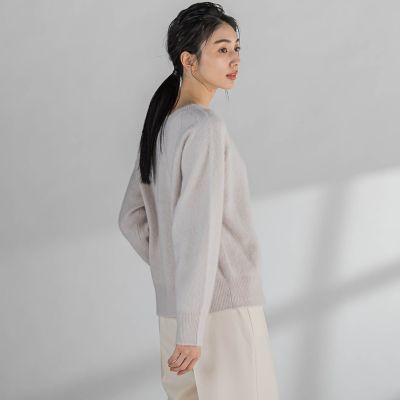 日本製✩未使用✩ホワイトフォックス✩七分袖✩カシミヤ100%✩ニット✩軽い 大きいサイズ】フォックスカシミヤ混ニット≪手洗い可能≫ | la.f