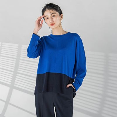 大きいサイズ】バイカラーニット≪手洗い可能≫ | la.f