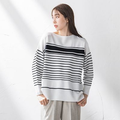 【大きいサイズ】コットン混ブレンドニット≪手洗い可能≫