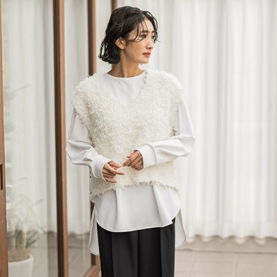 大きいサイズ】チュールモールニット≪手洗い可能≫ | la.f